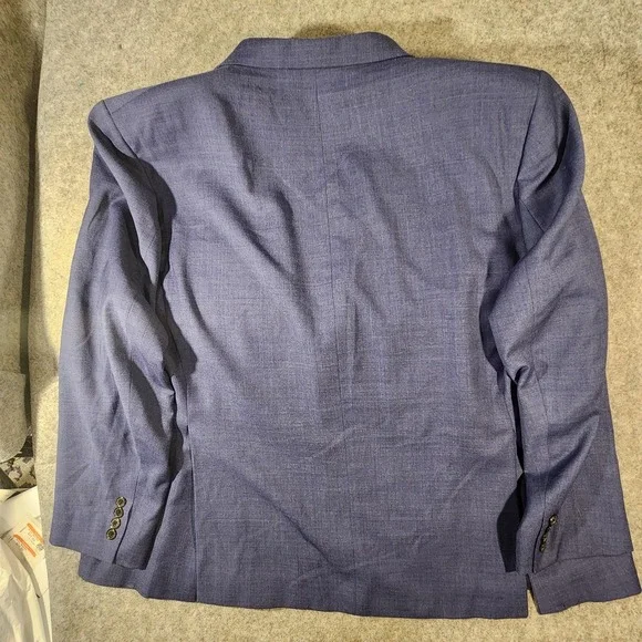Vintage Ralph Lauren Blazer Mens 52R Blue Wool Blend Lined Two Button Sport Coat